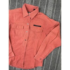 Harley Davidson Shirt Womens Small Pink Flannel Button‎ Up Snap Western Biker